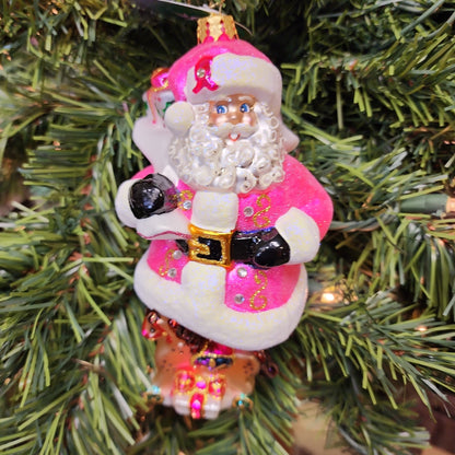 Ornament Think Pink Santa Christopher Radko