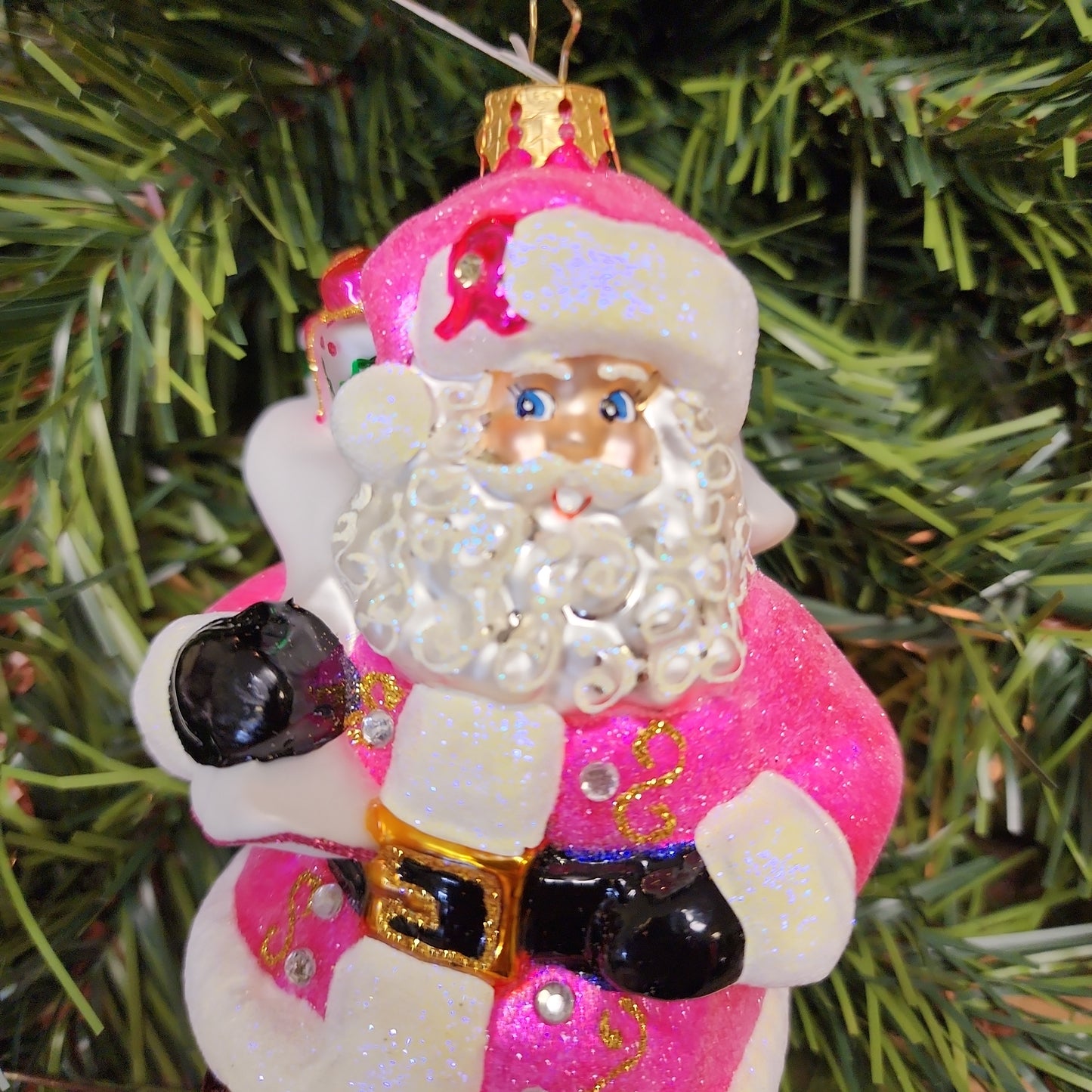 Ornament Think Pink Santa Christopher Radko