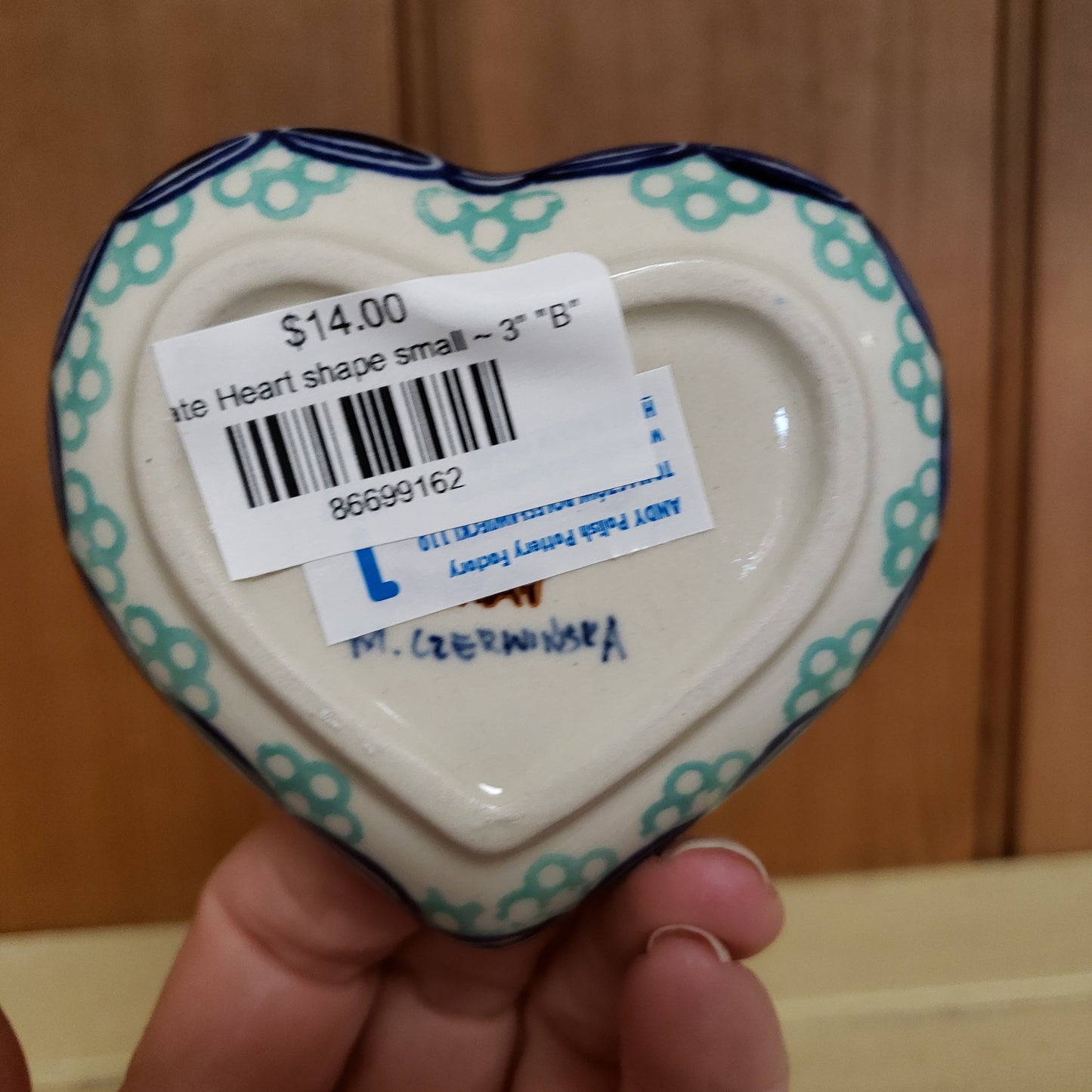 Plate Heart shape small ~ 3" "B"