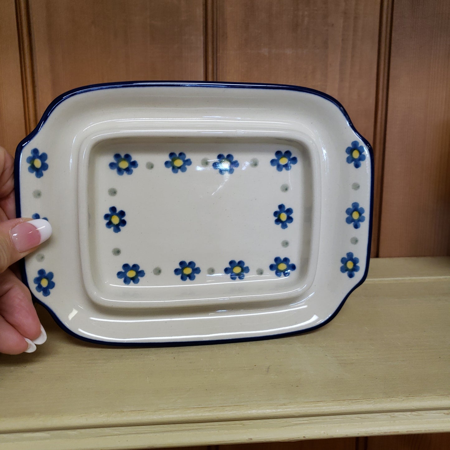 Butter/Cream Cheese Dish 295-0614X Blue Spring Daisy