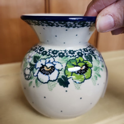 Vase ~ Bubble ~ 4.25" 48-2320X Green Poppies