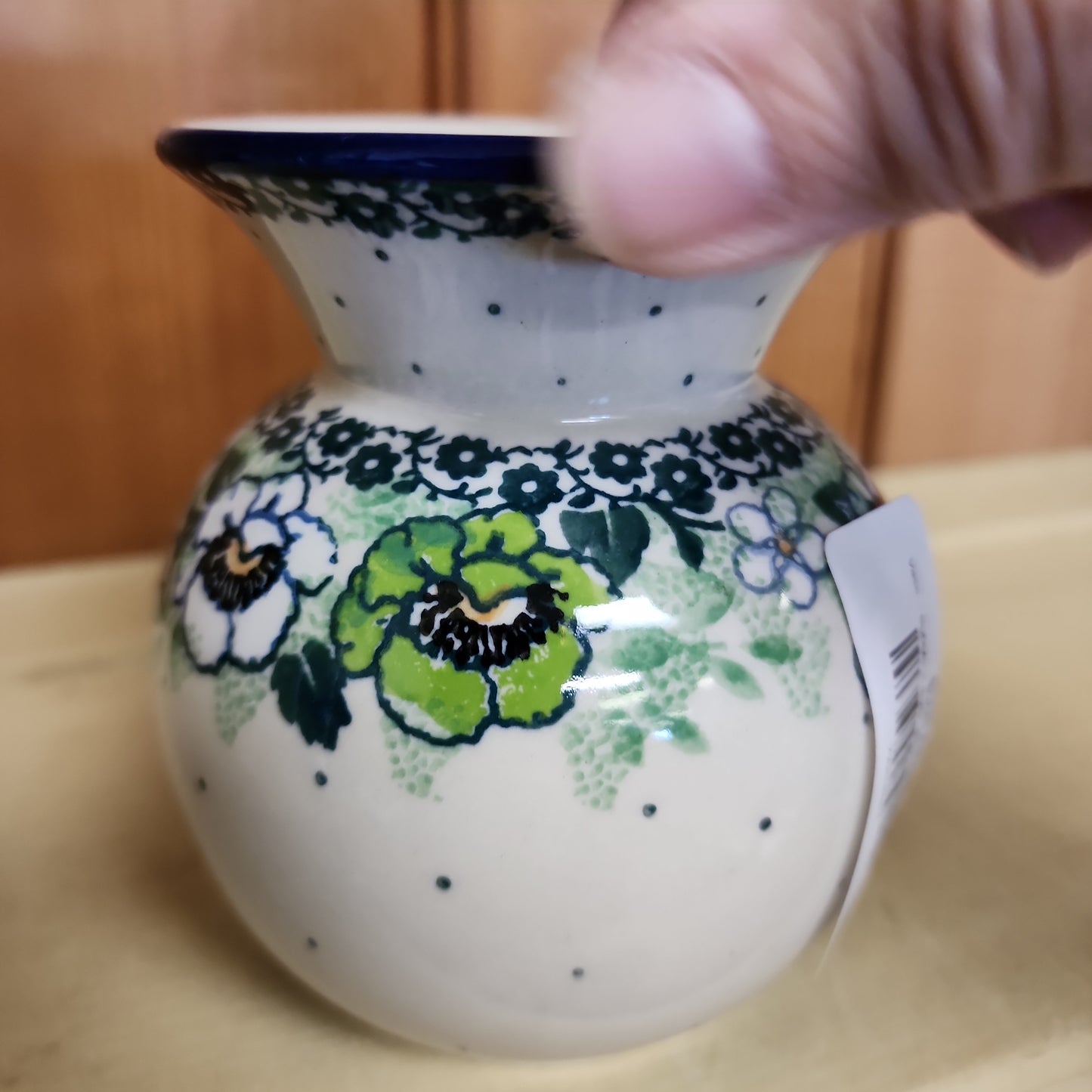 Vase ~ Bubble ~ 4.25" 48-2320X Green Poppies