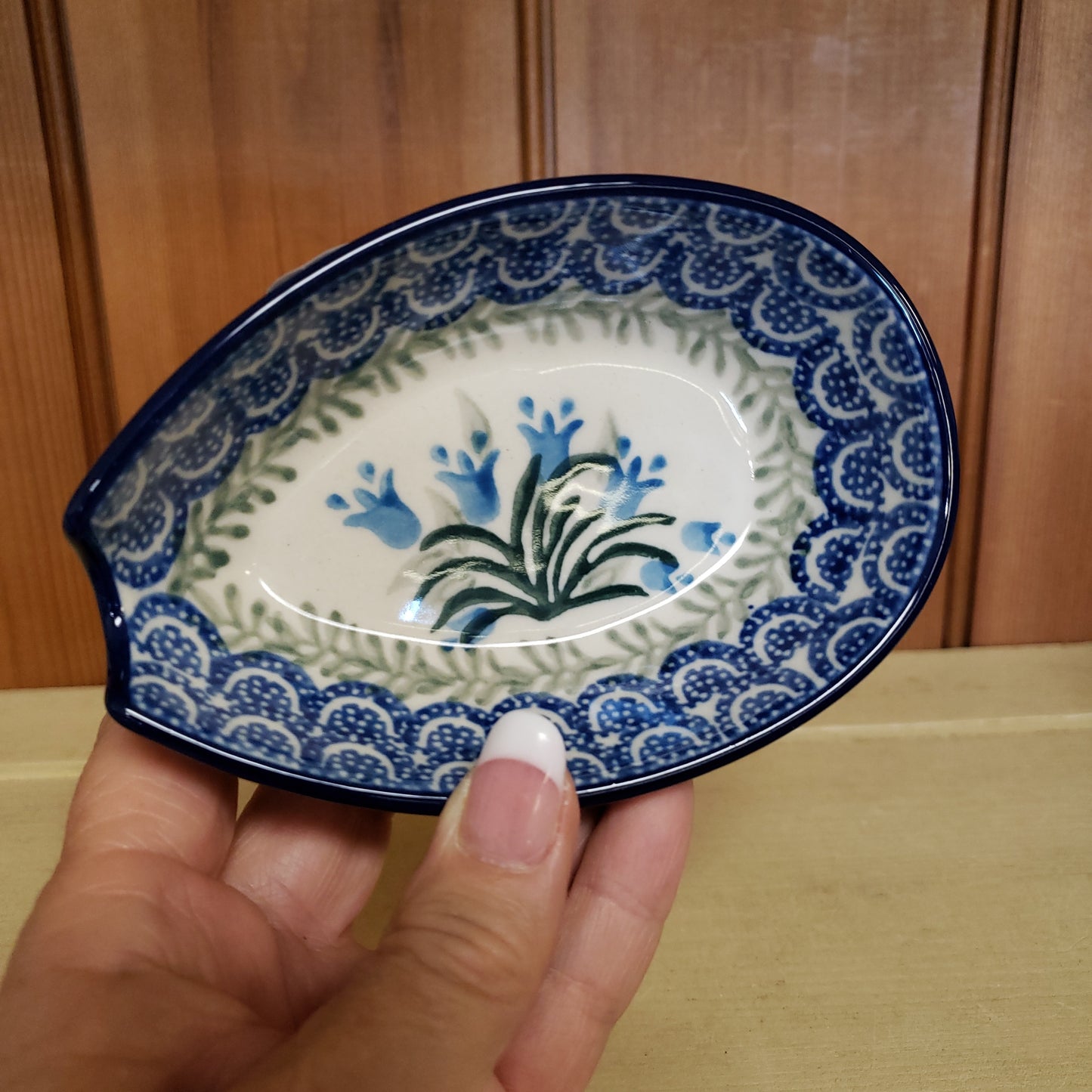 Spoon Rest ~ 3.25"W x 5"L 381-1432X Blue Bells