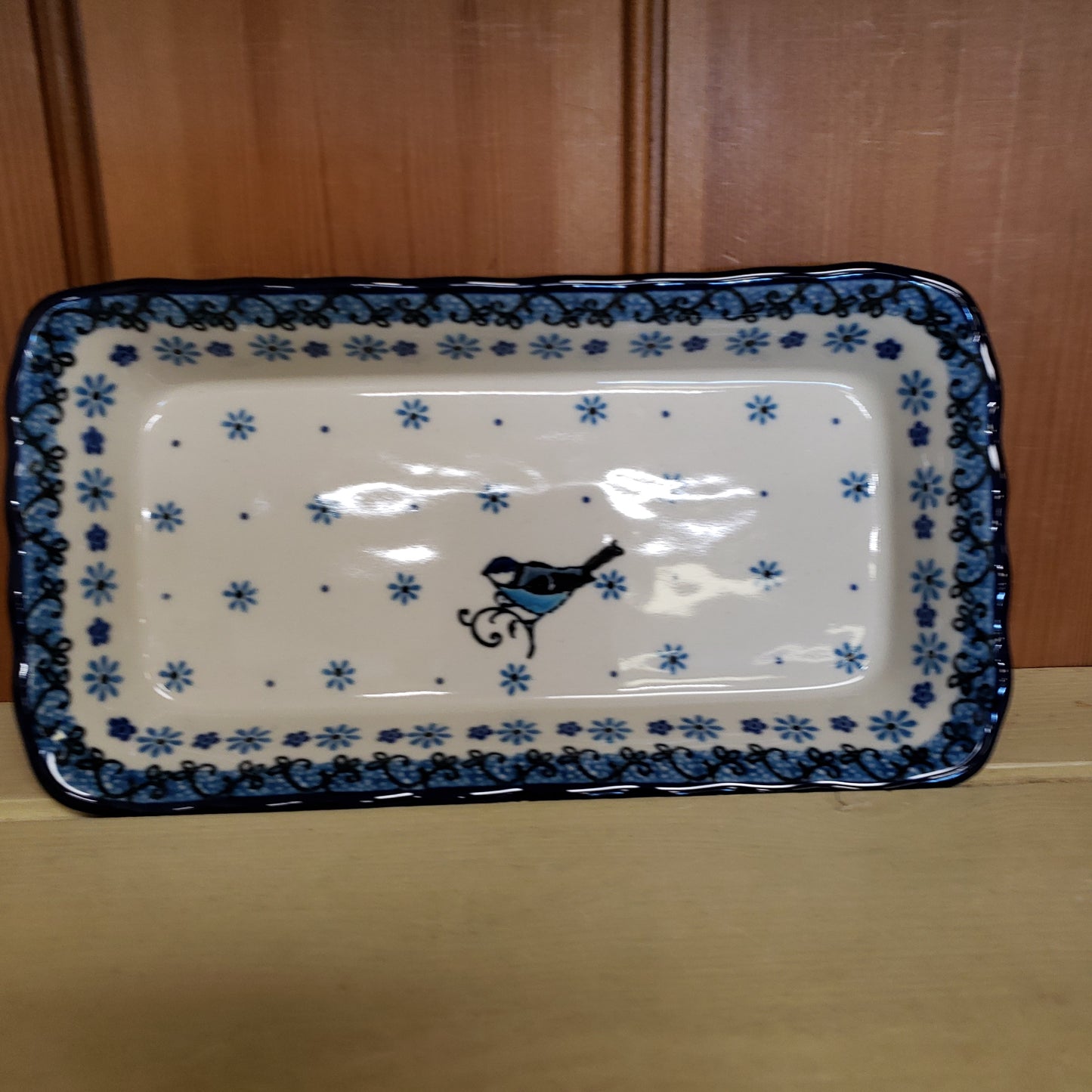 Rectangular shallow tray D15-2529X Bluebird