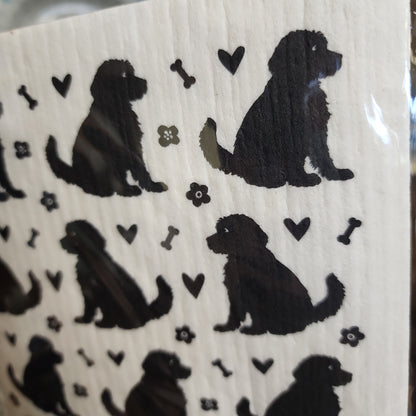 Dishcloth from Sweden Doodle Dog BLACK Jangneus