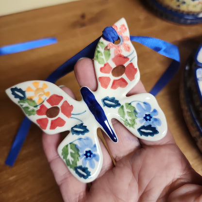 Butterfly Figurine red flowers