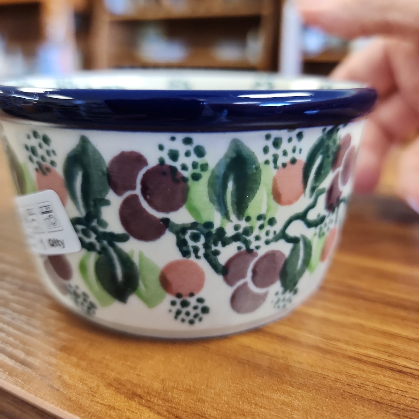 Bowl ~ Ramekin ~ 3.75" 409-1418X ~ Burgandy Berry Blue pf0424