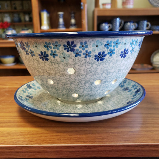 Berry Bowl w/ Saucer ~ 8"W 470-2612X ~ Periwinkle pf0424