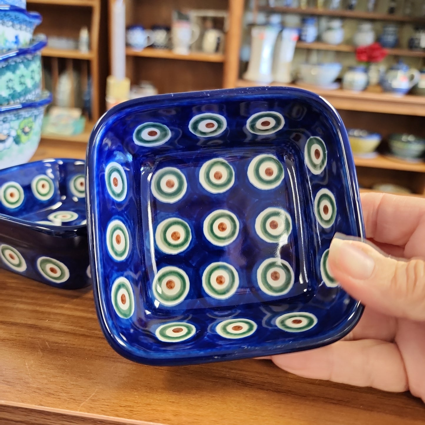 Bowl ~ Square Ramekin ~ 3.75" 428-0054X ~ Peacock pf0424