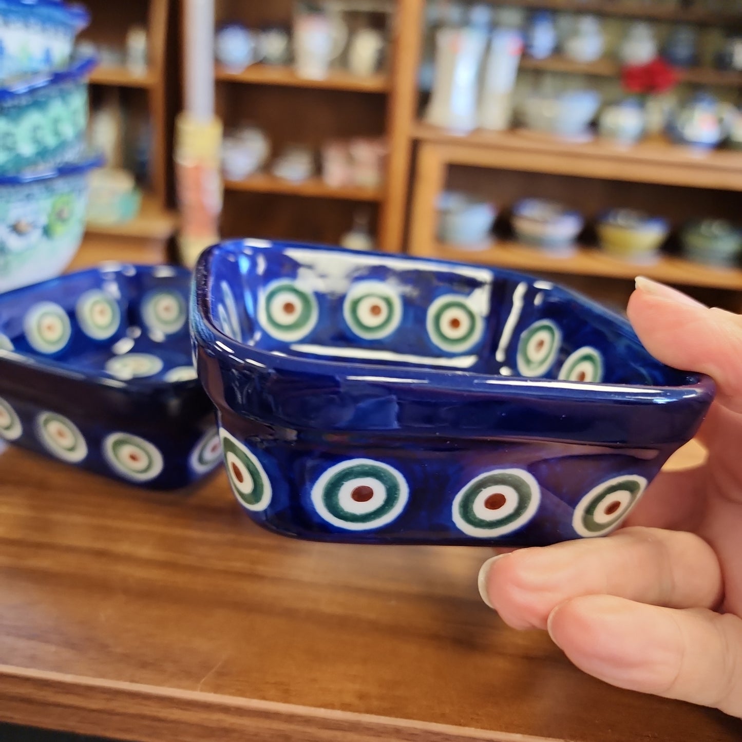 Bowl ~ Square Ramekin ~ 3.75" 428-0054X ~ Peacock pf0424