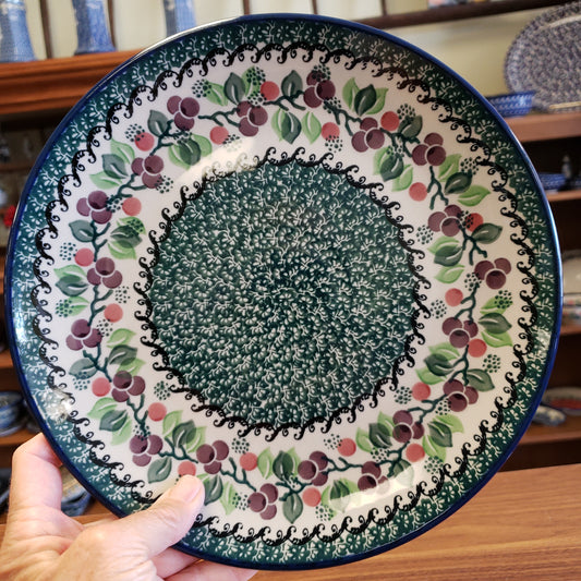 Plate ~ Dinner ~  10" 257-1415X ~ Burgundy Berry  Green pf0424