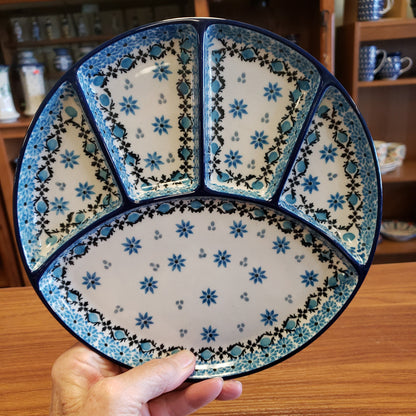 Dish ~ Divided ~ 8.75" 499-2044X ~ Retro Blue pf0424