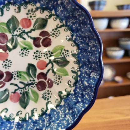 Bowl ~ Scalloped ~ 4.5" 23-1418X ~ Burgandy Berry Blue pf0424