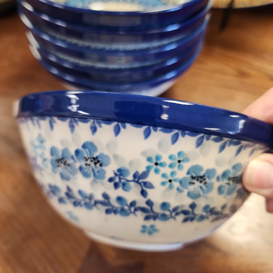 Bowl ~ Nesting ~ 6.5" W 58-2642X ~ Blue Flax Flower pf0424