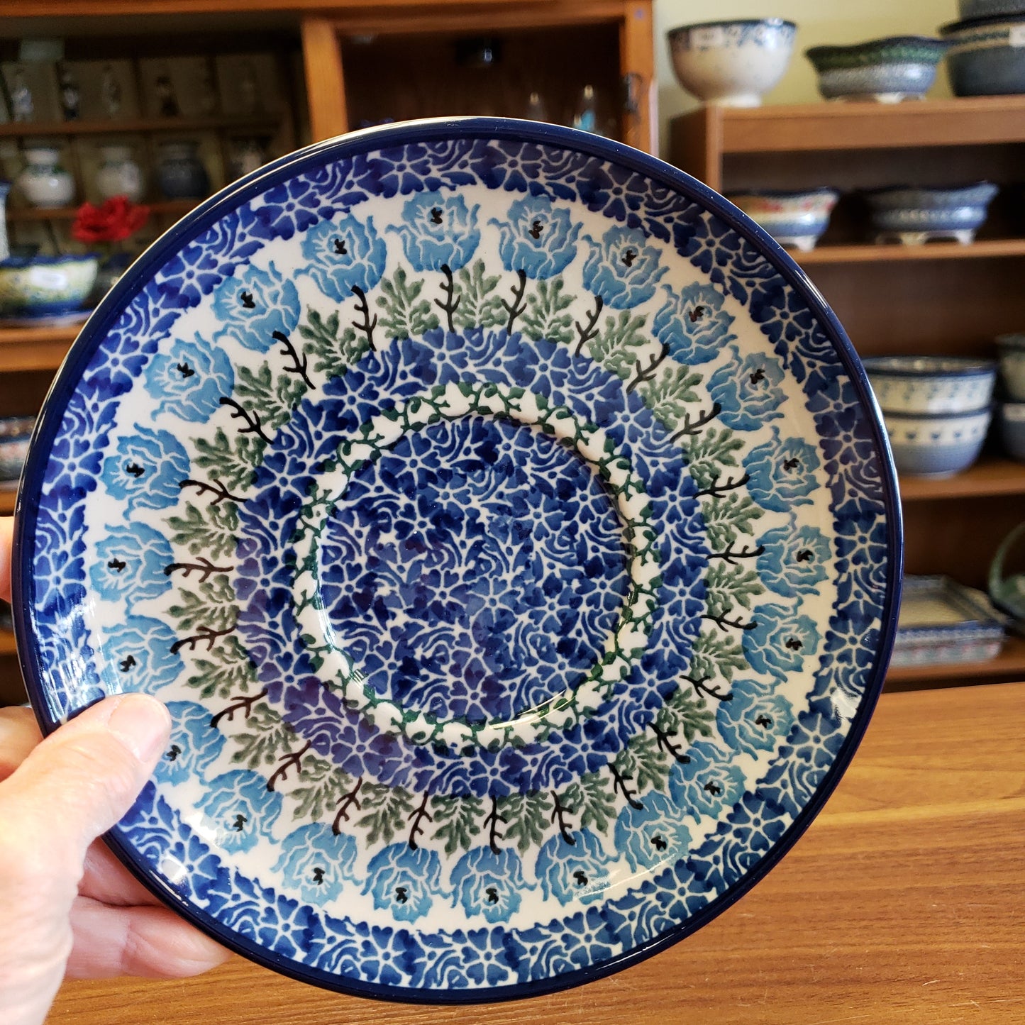 Berry Bowl w/ Saucer ~ 8"W 470-1390X ~ Antique Rose pf0424