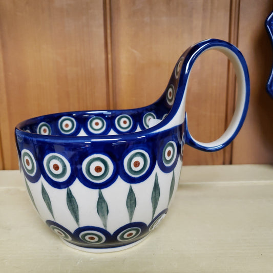 Bowl w/ Loop Handle ~ 16 oz 845-0054X ~ Peacock pf0424