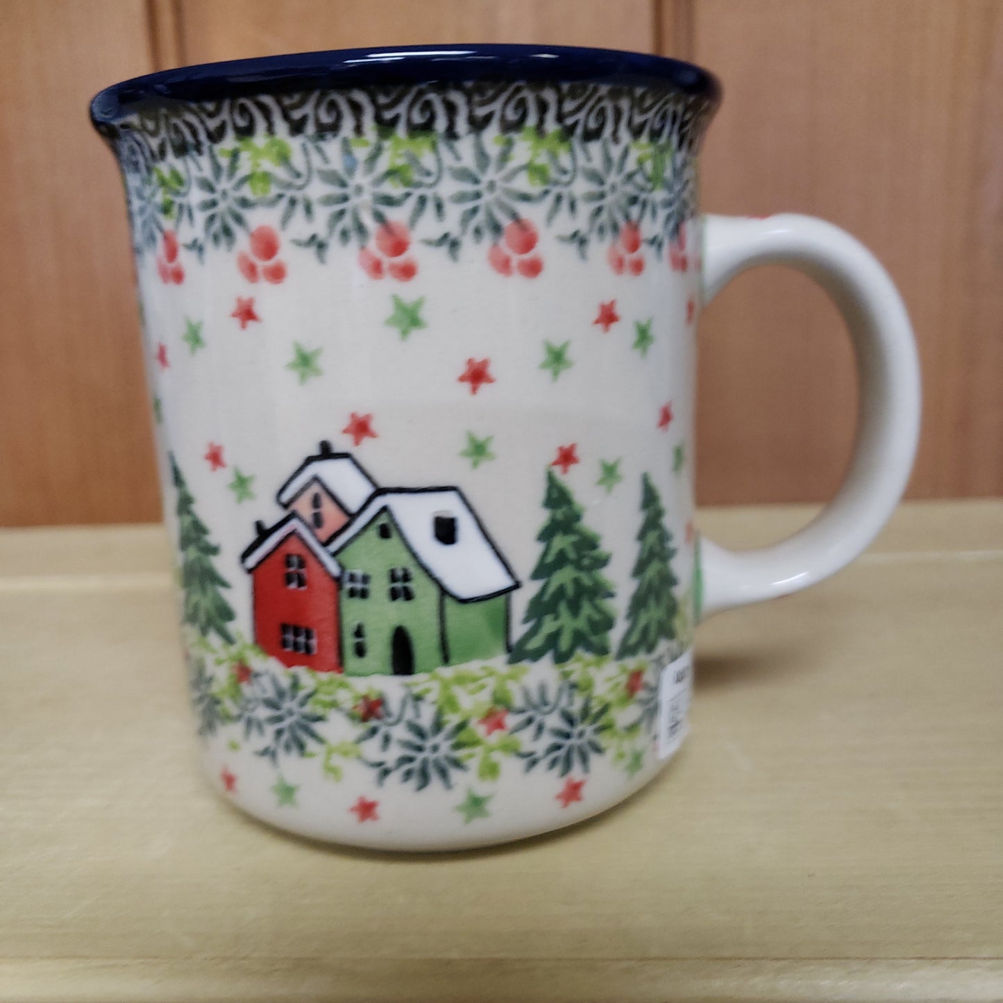 Mug ~ Straight Side ~ 8 oz 236-U5037 ~ U4 RED & GREEN  pf0424