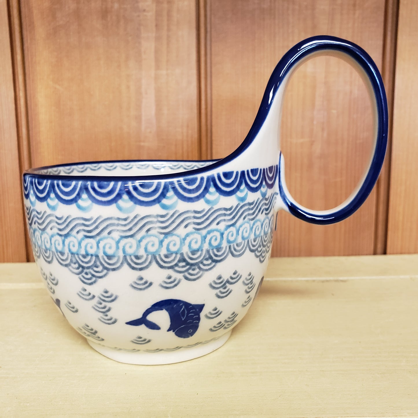 Bowl w/ Loop Handle ~ 16 oz 845-2372X  Deep Blue Sea pf0608