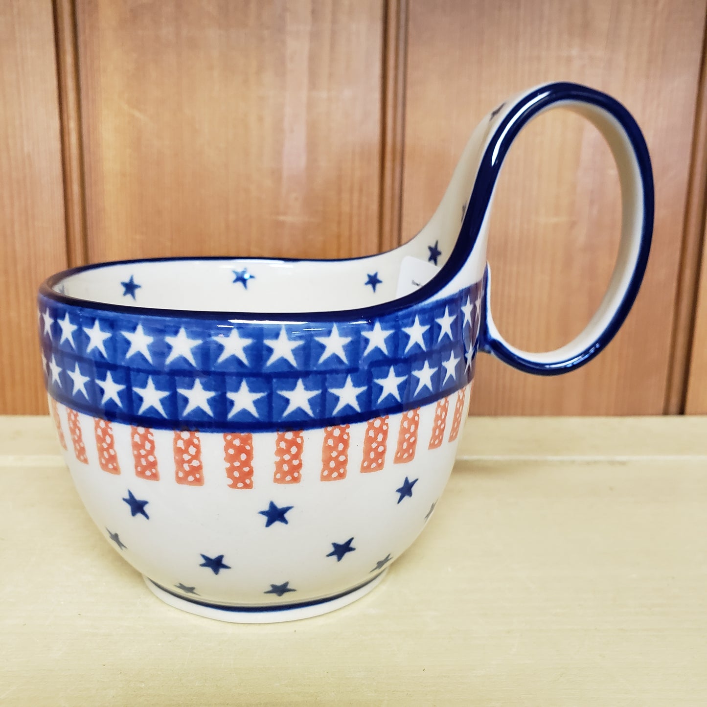 Bowl w/ Loop Handle ~ 16 oz 845-0179X  Stars and Stripes pf0608