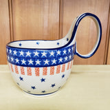 Bowl w/ Loop Handle ~ 16 oz 845-0179X  Stars and Stripes pf0608