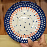 Berry Bowl w/ Saucer ~ 8"W 470-0179X  Stars and Stripes pf0608