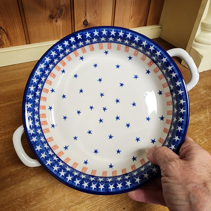 Baker ~ Round w/ Handles ~ 8" 419-0179X  Stars and Stripes pf0608