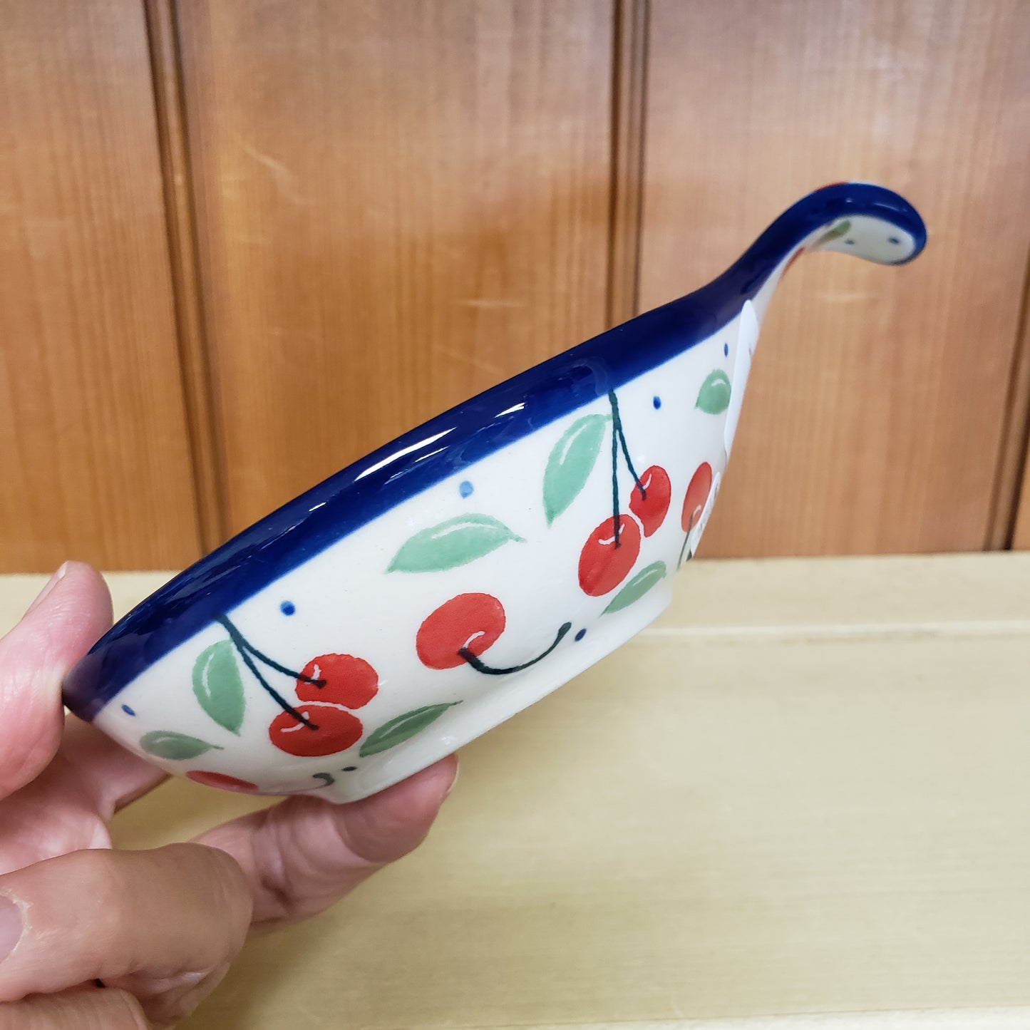 Spoon/Ladle Rest ~ 4.5" 174-2715X  Cherry Pie pf0608 condiment bowl w/handle