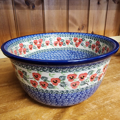 Bowl ~ Deep Mixing ~ 4 Qt. 113-2538X  Red Pansy pf0608