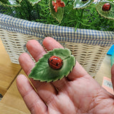 Swedish Ceramic leaf Ladybug leaf