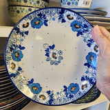 Plate ~ 7.75" 86-2221X ~ ice blue poppies Dessert Plate