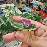 Swedish Ceramic Purple Butterfly leaf