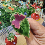 Swedish Ceramic Purple Butterfly leaf