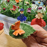 Swedish Ceramic Orange Butterfly leaf