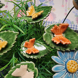 Swedish Ceramic Orange Butterfly leaf