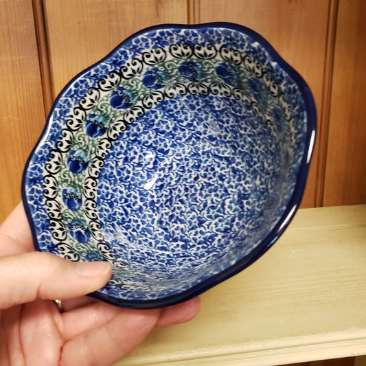 Bowl ~ Wavy Edge ~ 5.75" A54-1513X  Peacock Feather pf0608