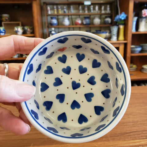 Bowl ~ Ramekin 4" One red heart