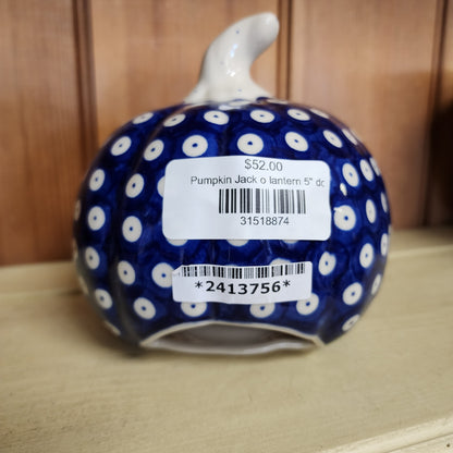 Pumpkin Jack o lantern 5" dots