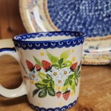 Mug Jan strawberries and butterfly 14 oz #1