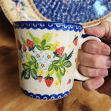 Mug Jan strawberries and butterfly 14 oz #1