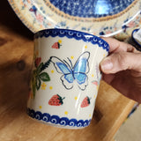 Mug Jan strawberries and butterfly 14 oz #1