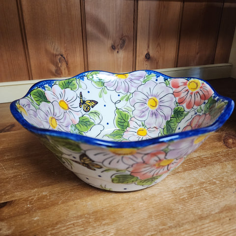 Bowl Wavy Large 9.5"    ART 2 Butterfly