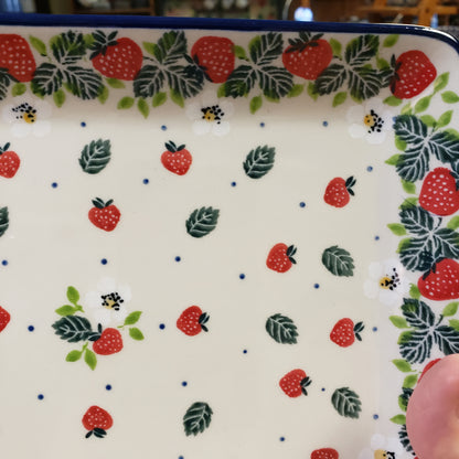 Platter ~ Rectangular ~ 9.5" 111-2709x Strawberry field