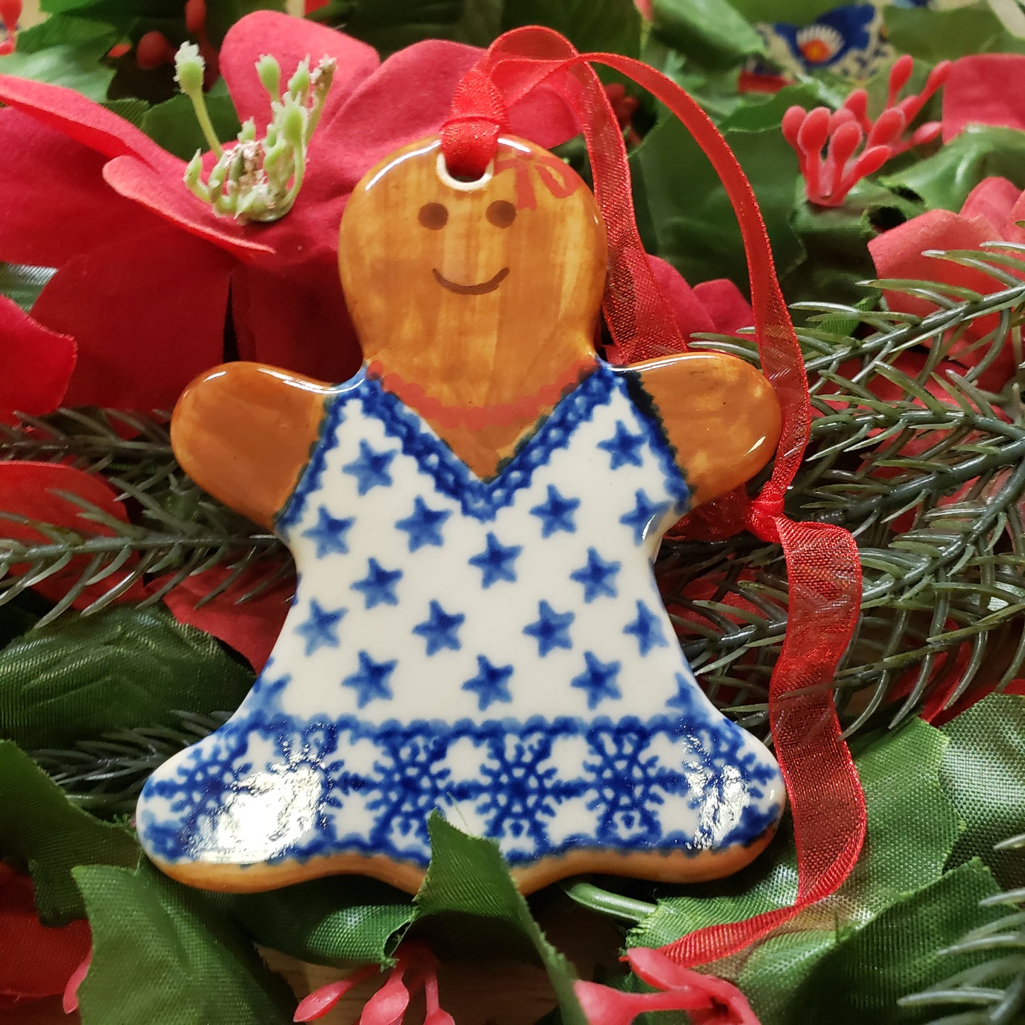 Ornament Gingerbread Girl Blue