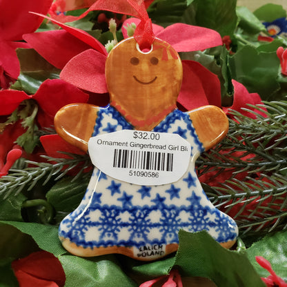 Ornament Gingerbread Girl Blue