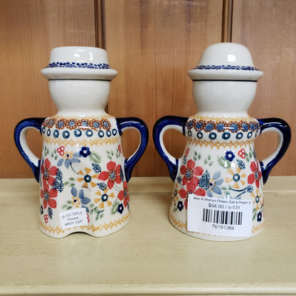 Man & Woman Posies Salt & Pepper Set