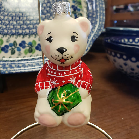 Ornament ~  Bear w Gift