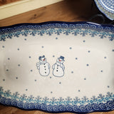 Tray   Scalloped Oval   6.25" x 12.5"  2793X ~ Frost & Flurry  PF1024 Snowman