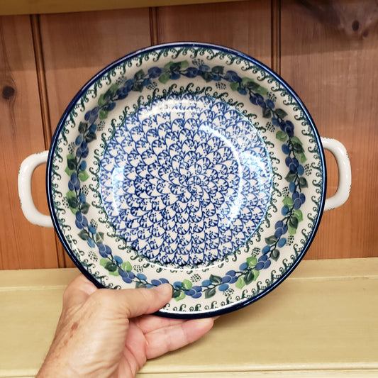 Baker   Round w/ Handles   8"  1416X ~ Blue Berries  PF1024