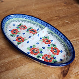 Dish   Divided Oval   Small  3219X ~ Danish Garden  PF1024