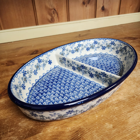 Dish   Divided   Oval  2333X ~ Blue Horizon  PF1024